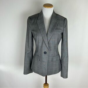 J. Crew Gray Plaid Blazer Jacket 100% Wool Size 4